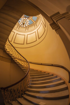WASHINGTON DC, USA - SEPTEMBER 4, 2018: Interior staircase in United States Capitol building.