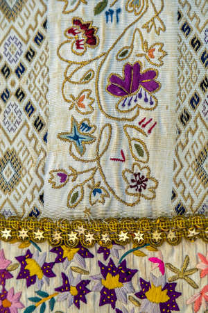 Materials and embroidered Romanian traditional port specific.の写真素材