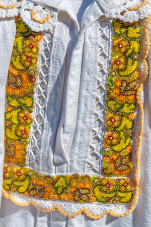 Detail from traditional Romanian folk costume for man, specific on Bistrita-Nasaud area.