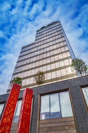 TIMISOARA, ROMANIA - SEPTEMBER 28, 2019: Iulius Town, a city in a city, one new concept that...