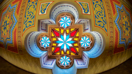 BUCHAREST, ROMANIA - NOVEMBER 27, 2019: Inside of the synagogue Choral Temple, a copy of Vienna Leopoldstadt-Tempelgasse Great Synagogue. Designed by Enderle and Freiwald and built between 1857-1867.のeditorial素材