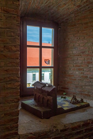 View of Interior of the old Council Tower of Sibiu situated between the two main squares, Great...