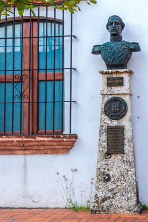 SANTO DOMINGO, DOMINICAN REPUBLIC - MARCH 13, 2020: Statue of General Juan Pablo Duarte, 1813-1876, located in Plaza Patriotica. What the foremost of the founding fathers of the Dominican Republic.のeditorial素材