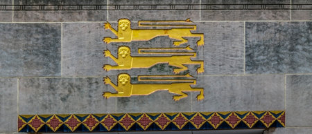 NEW YORK, USA - MARCH 6, 2020: Egyptian Symbols of one of the Rockefeller Center building from...