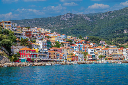 PARGA, GREECE - JULY 27, 2022: Colorful coastal town and municipality located in the NW part of the regional unit of Preveza in Epirus. Mentioned in 1318 and is known as the "Bride of Epirus".のeditorial素材