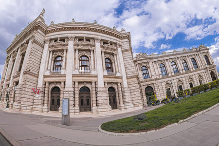 VIENNA, AUSTRIA - APRIL 26, 2023: The Burgtheater (Imperial Court Theatre), Austrian federal theatre, the second oldest European theatre and the largest German-language spoken theatre. Created in 1741のeditorial素材