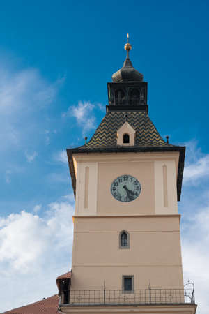 History Museum Tower in Brasov, Transylvania, Romaniaの写真素材