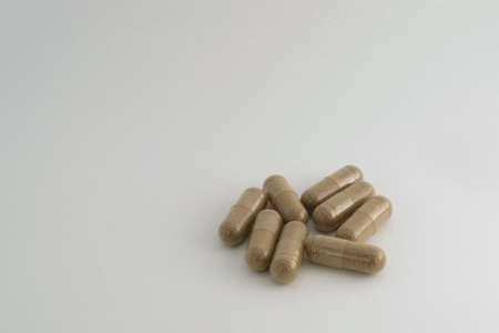 Group of brown herbal capsule - alternavite medicine treatment pill
の写真素材