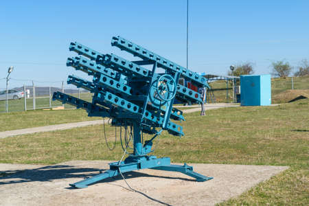 Anti hail rocket launcher inside and anti hailstorm prevention site
の写真素材