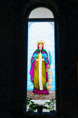 colorful christian church saints stained glass windowsのeditorial素材