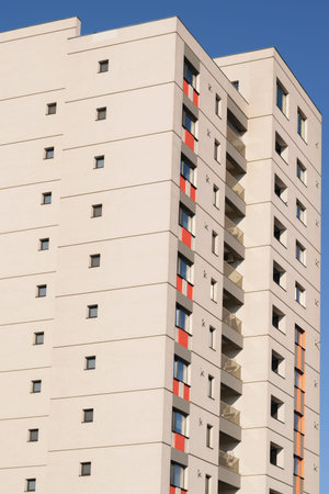 new block of apartments. New block of flats ready to be sold.
