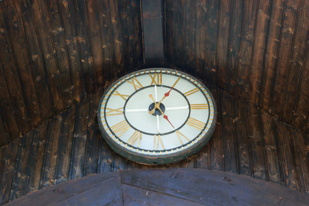 old roman numbers clock showing 13:25