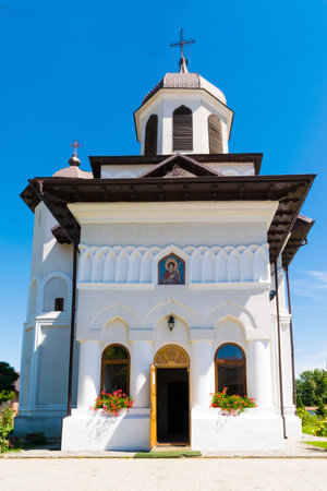 Potlogi, Romania - August 12, 2018: Saint Dimitrie Orthodox Church build in 1683 by voivode...