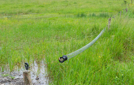 farm electric fence spring insulator access pointの写真素材