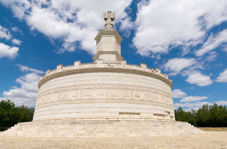 Adamclisi, Constanta, Romania - August 04, 2020: view of Tropaeum Traiani monument at Adamclisi, Romania.のeditorial素材