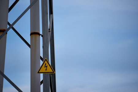 electrical hazard signの写真素材
