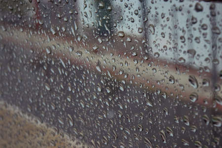 water drops on a windowの写真素材