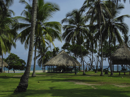 The Brava beach in the Tairona National Park.の写真素材