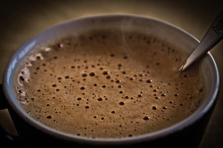 Hot coffee in a cup.の写真素材