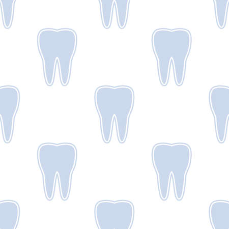 White teeth on a blue background. Seamless pattern.のイラスト素材