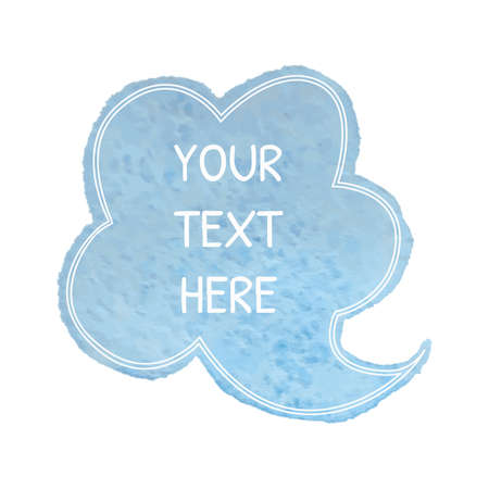 Watercolor blue cloud for your messageのイラスト素材