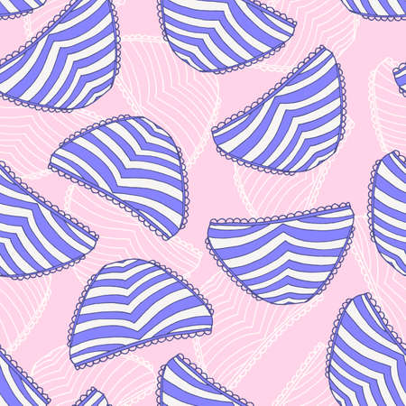 Seamless Vector Background With Striped Panties.のイラスト素材
