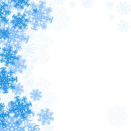 Winter background with snowflakes. Empty space for your text. New Year's Day, Christmas - poster. Simple illustration.のイラスト素材