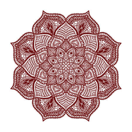 Mandala. The circular pattern of the hand. Handmade. illustration on white background. Isolated symbol.のイラスト素材
