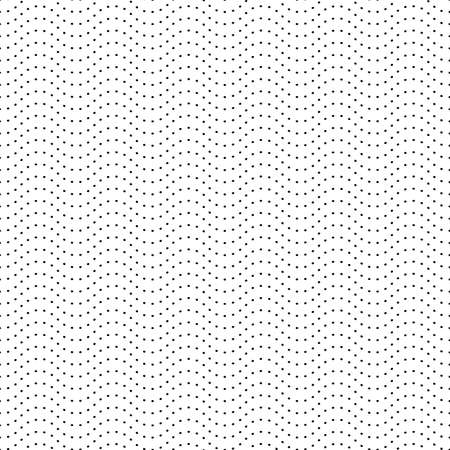Elegant wavy pattern. Black-and-white print for textiles. The black dots on a white background. Simple vector illustration.のイラスト素材