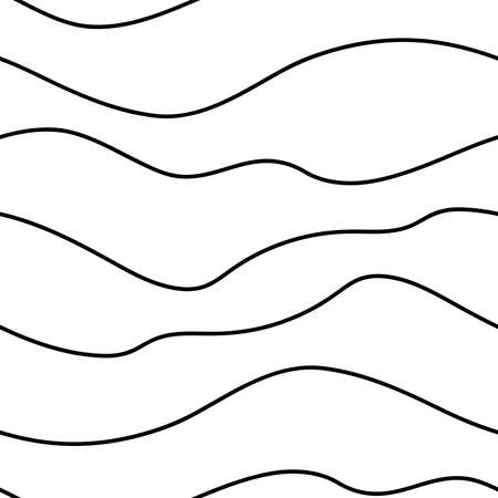 Simple wavy black and white pattern. Striped doodle style pattern. Print for textiles, wrappers, covers.のイラスト素材