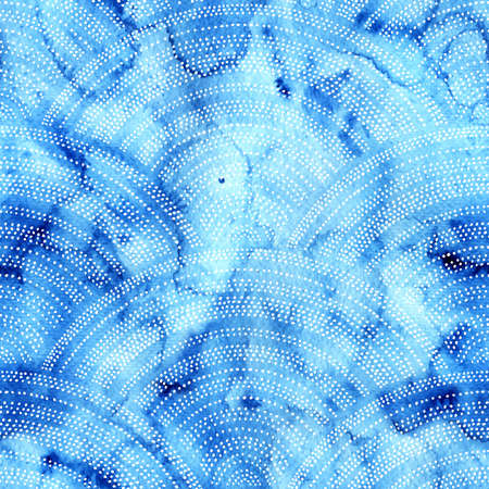 Seamless wavy  pattern. Polka dot ornament. Seigaiha print for home decor, packaging, scrapbooking.の写真素材