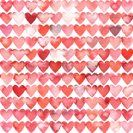 Seamless  pattern. Red hearts on a white background. Valentine's Day print. Striped ornament for...