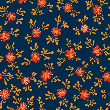 Tiny flowers seamless pattern. Summer and spring print for dresses.のイラスト素材