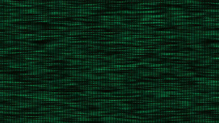 Green dots texture with noise effect. Abstract halftone background. Vector glitch backdrop. Digital screen with matrix or binary code.のイラスト素材