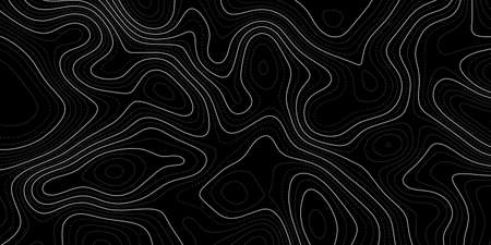 Contour map background. Vector geography scheme and terrain. Black topography grid map.のイラスト素材