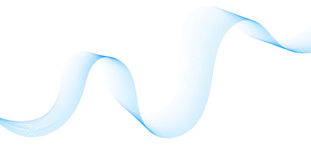 Abstract dynamic music wave. Technology background. Vector sound wave with blue lines.