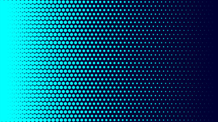 Abstract vector halftone background with circles. Pattern design elements with blue gradient.