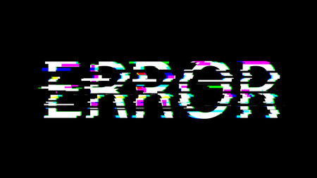 Computer screen error with effect glitch. Abstract digital matrix background with noise. 3d rendering.の写真素材