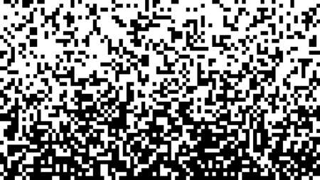 Vertical mosaic with failing pixels. Dispersed vector background. Pattern design elements with black and white gradient.のイラスト素材