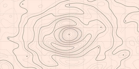 Contour map background. Vector geography scheme and terrain. Light topography grid map.のイラスト素材