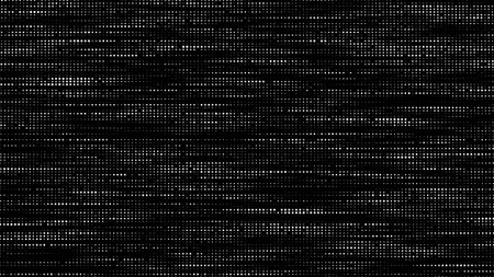 White dots texture with noise effect. Abstract halftone background. Vector glitch backdrop. Digital screen with matrix or binary code.のイラスト素材