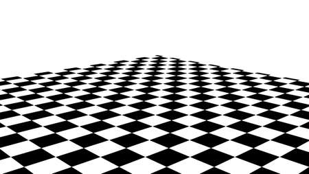 Vector checkerboard perspective grid. Technology wireframe landscape. Chess board black and white background.のイラスト素材