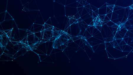 Cyber network connection structure. Technology connect big data. Science background. Business futuristic backdrop. 3D rendering.の写真素材
