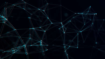 Glitch cyber network connection structure. technology connect big data. science background. Business futuristic backdrop. 3D rendering.の写真素材
