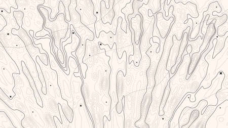 Contour map background. Vector geography scheme and terrain. Light topography grid map.のイラスト素材