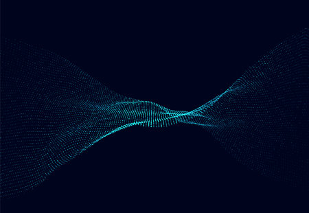 Molecular background with DNA. network concept. Music sound wave. Big data visualization. Vector...