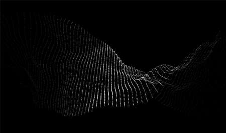 Molecular background with DNA. network concept. Music sound wave. Big data visualization. Vector bstract connecting dots on the dark backdrop.のイラスト素材