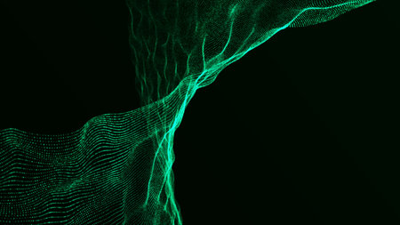 Molecular background with DNA. Network concept. Music sound wave. Big data visualization. Abstract...
