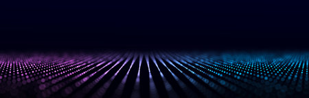 Abstract digital flow particles. Cyber network connection background. Big data visualization....