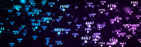 Cyber network connection structure with digital indicators. technology connect big data. science...